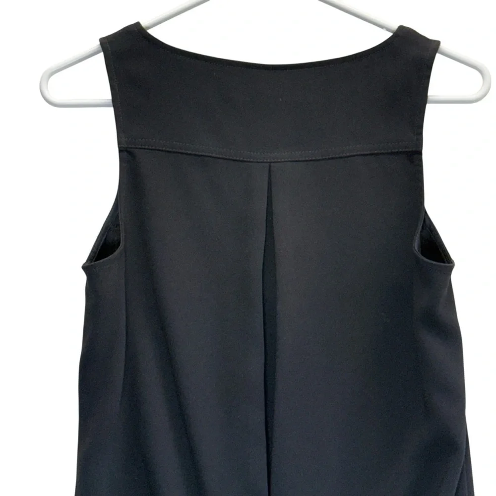 Trina Turk Black Sleeveless Top with Gold Zipper. Size XS